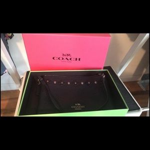 Navy blue coach wristlet